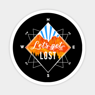 Let´s get lost Compass - Hiking Magnet